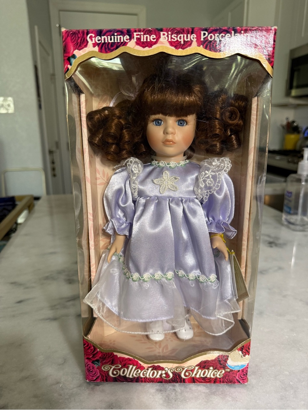 Girls' Lavender Bisque Porcelain Doll NIB